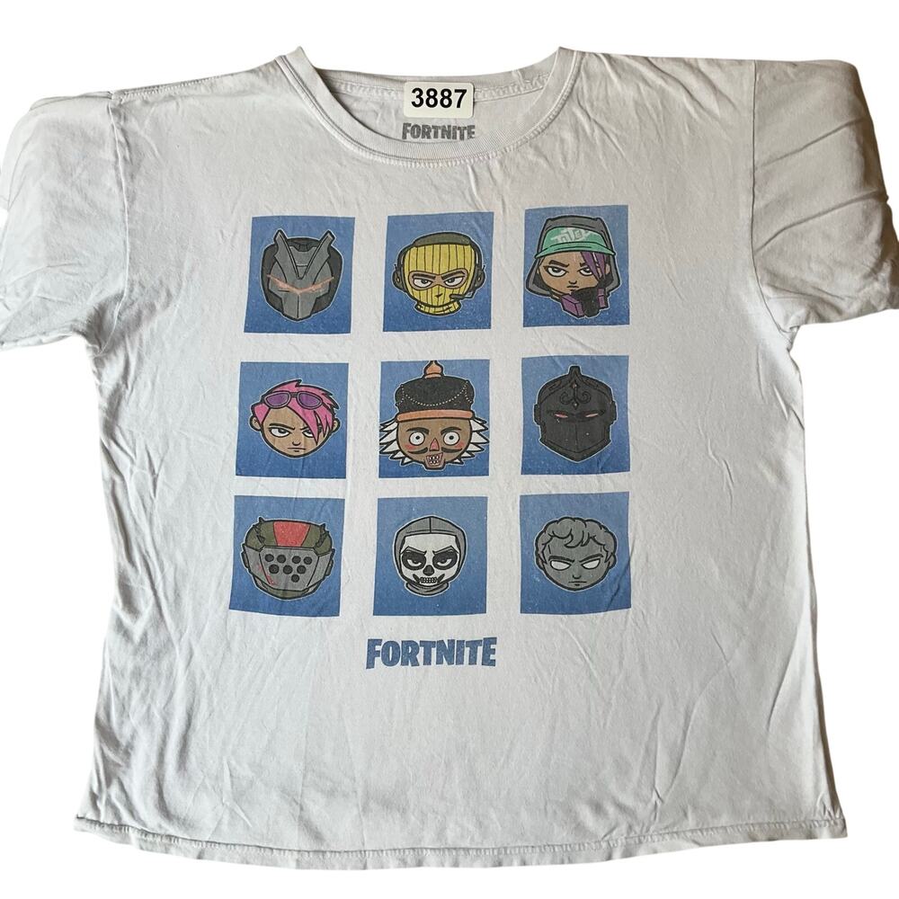 FORTNITE Women T-shirt size XL Short Sleeve Stretchy Comic Print White